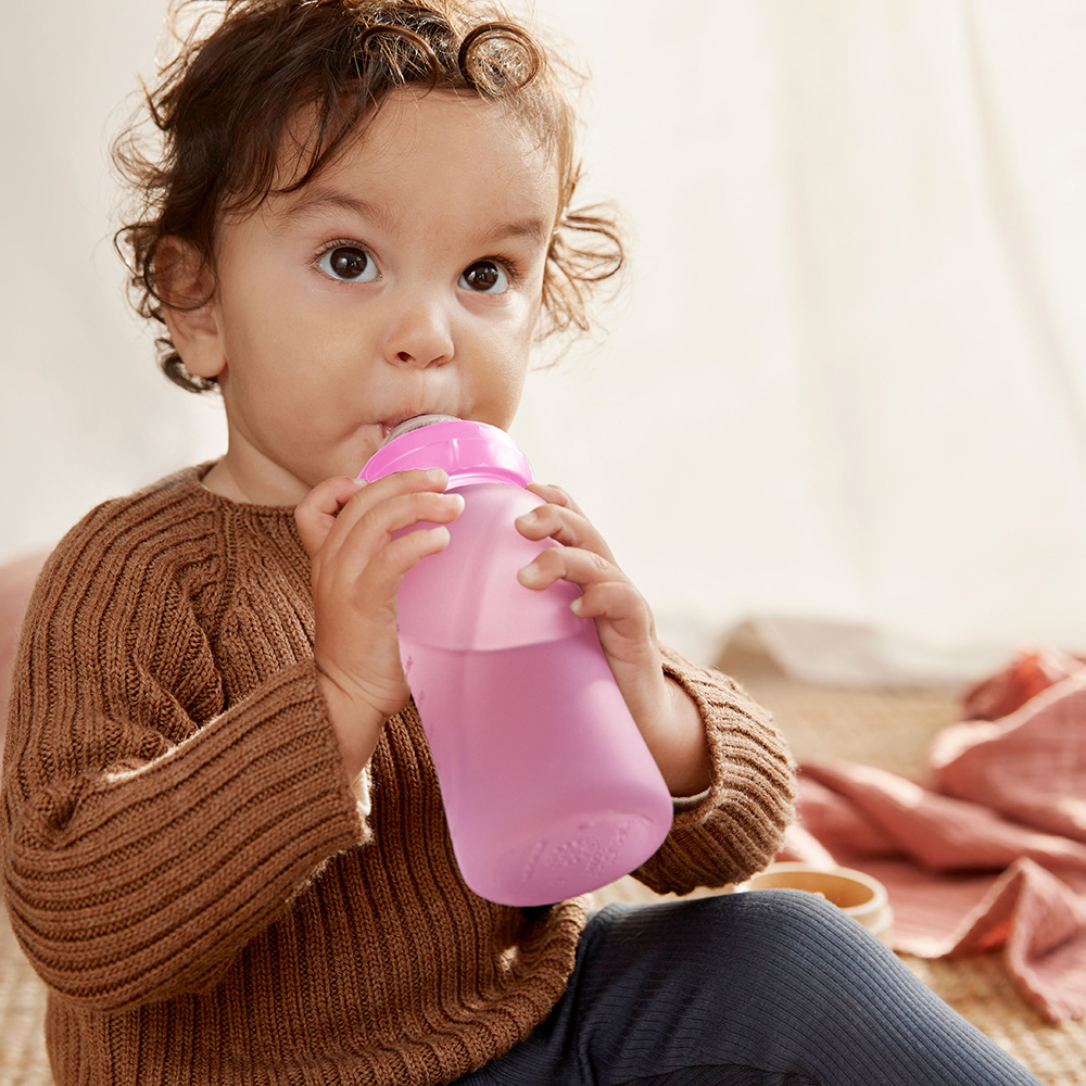 Everyday Baby -tuttipullo, lämpötunnistin, Healthy +, 240 ml - kirsikanpunainen