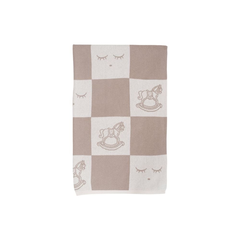 Livly Rocking Horse Knitted Blanket White Sand