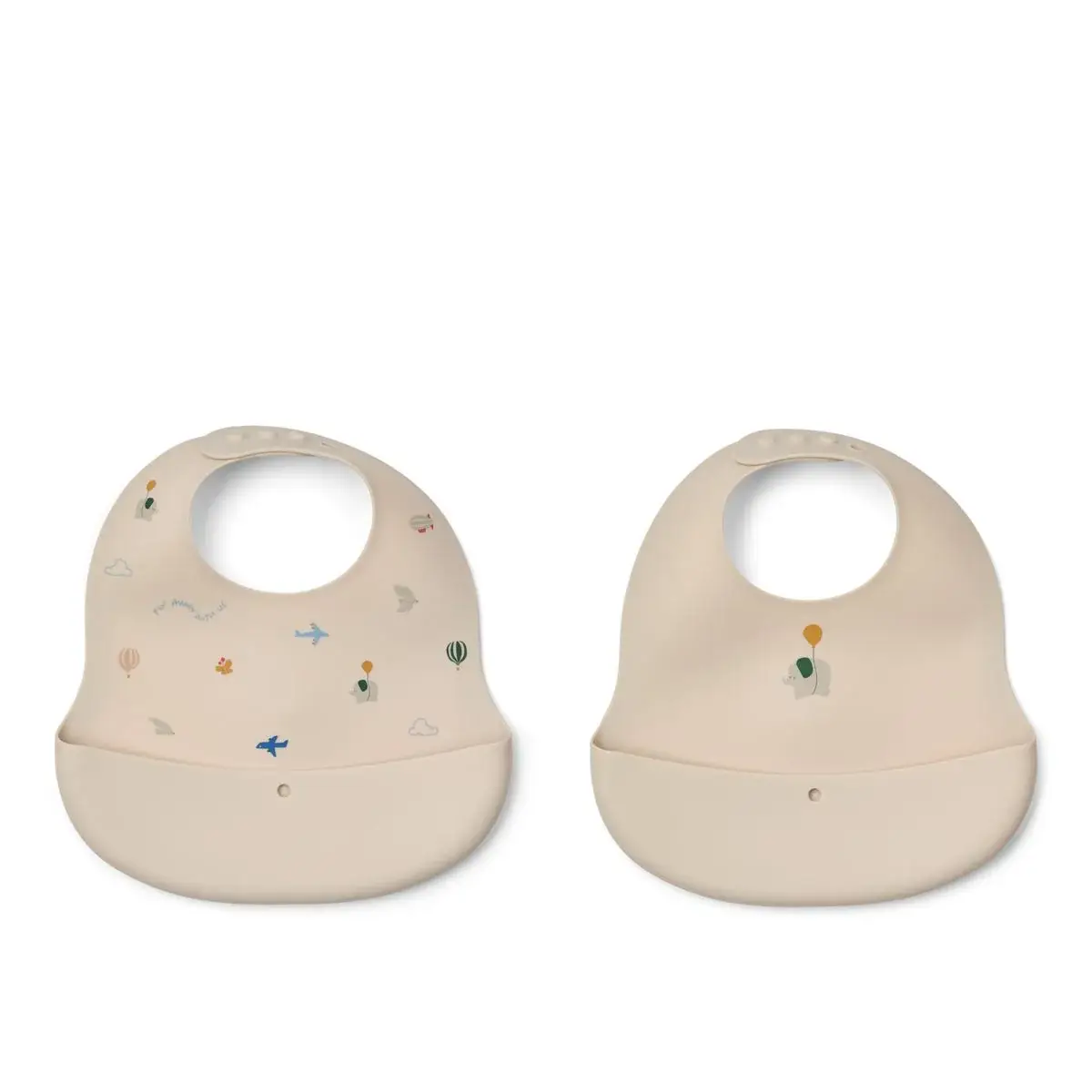 Liewood Ember -kuviollinen ruokalappu, 2 kpl (Flying / Sandy) 2919