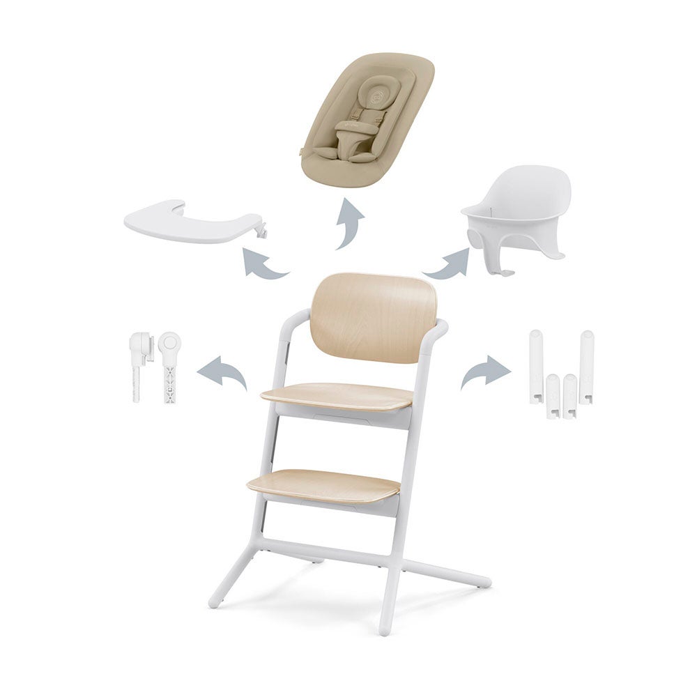 Cybex LEMO syöttötuoli 4in1 Sand Valkoinen 