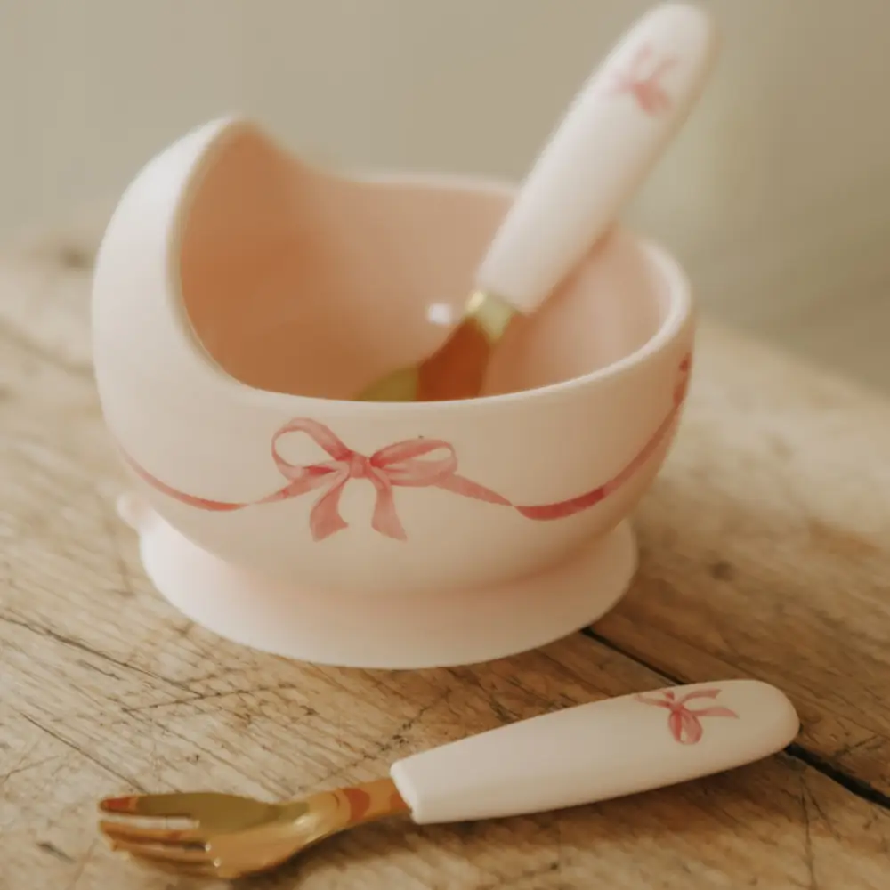 Elodie silikoninen kulhosetti Rosy Bow