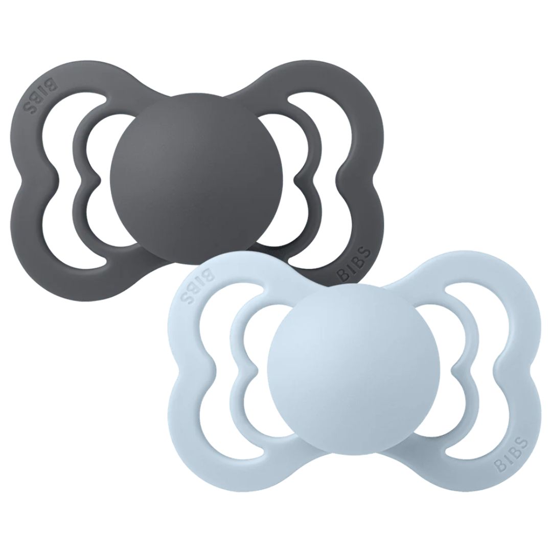 Liinalaput Napp 2-pack Supreme 0-6m Silikoni Rauta/Babyblue (sininen)