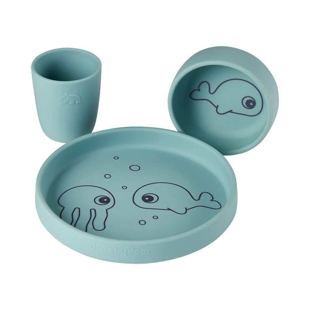 Done by Deer Illallinen setti Sea friends silikon Blue