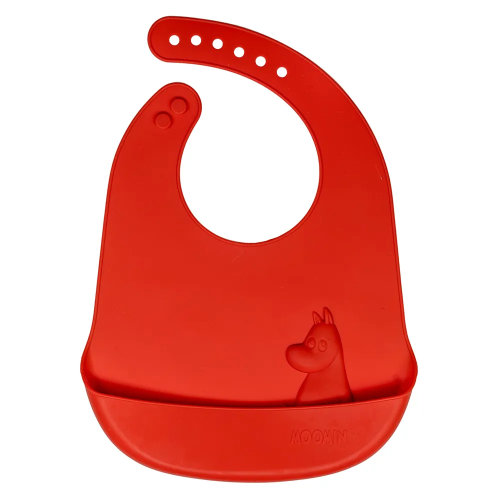 Rätt Start Mumin Silikoni ruokalappu Lingonberry Red