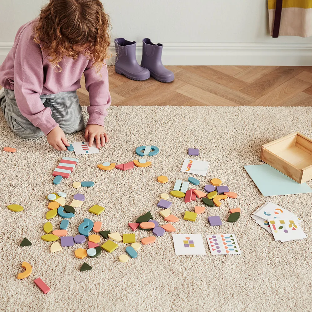 Lapset käsite Puzzle laatikko mosaiikki