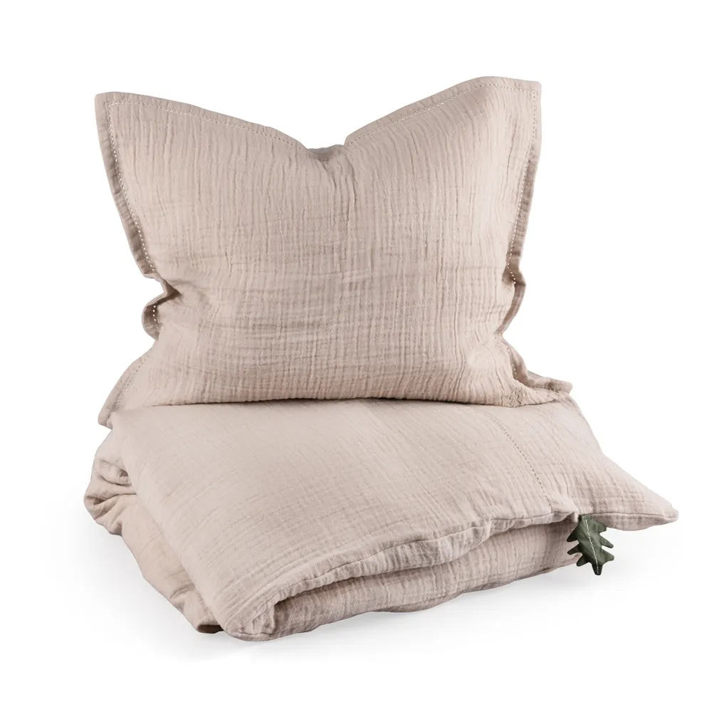 Sebra Vauvan pussilakanasetti musliini seabreeze beige