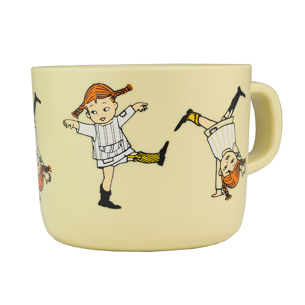 Rätt Start Pippi Circus muki kahvalla keltainen