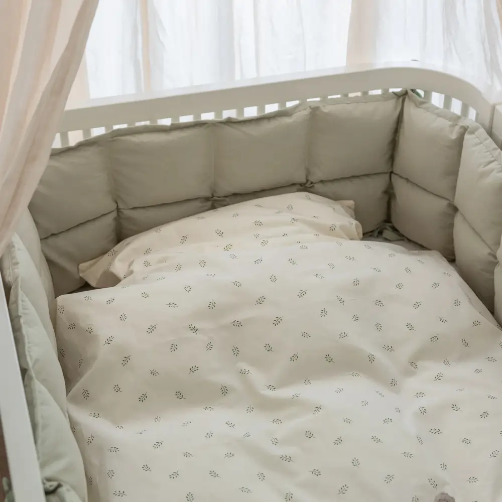 Sebra pinnasängyn puskuri Vauvan puskuri kapok mist green