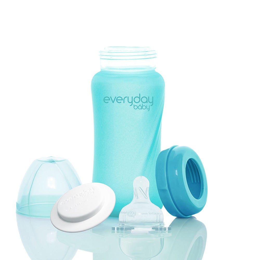 Everyday Baby -tuttipullo, lämpötunnistin, Healthy +, 240 ml - Turquoise