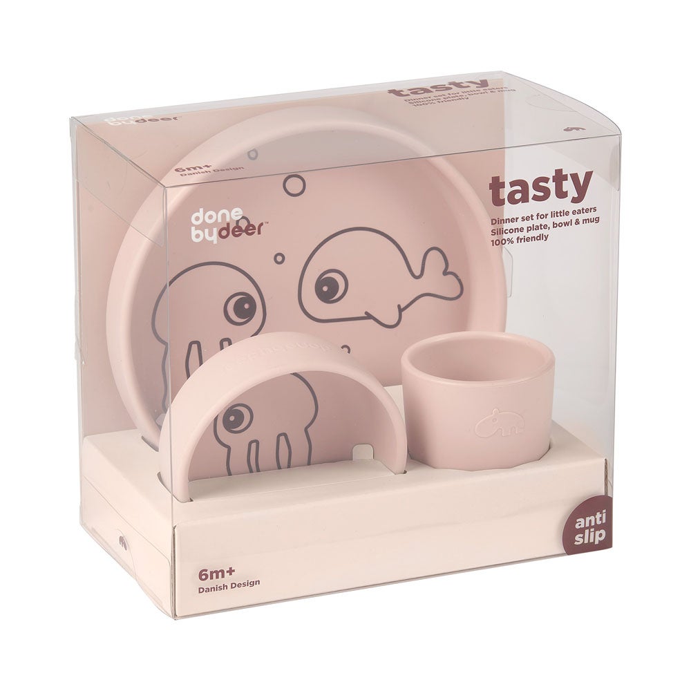 Done by Deer Dinner Set Sea Friends Silicone Powder