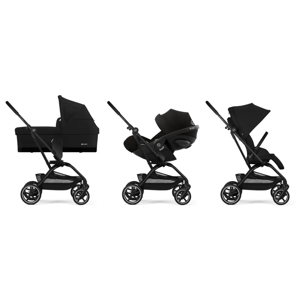 Cybex EEZY S TWIST -rattaat+ 2 mustaa, Magic Black