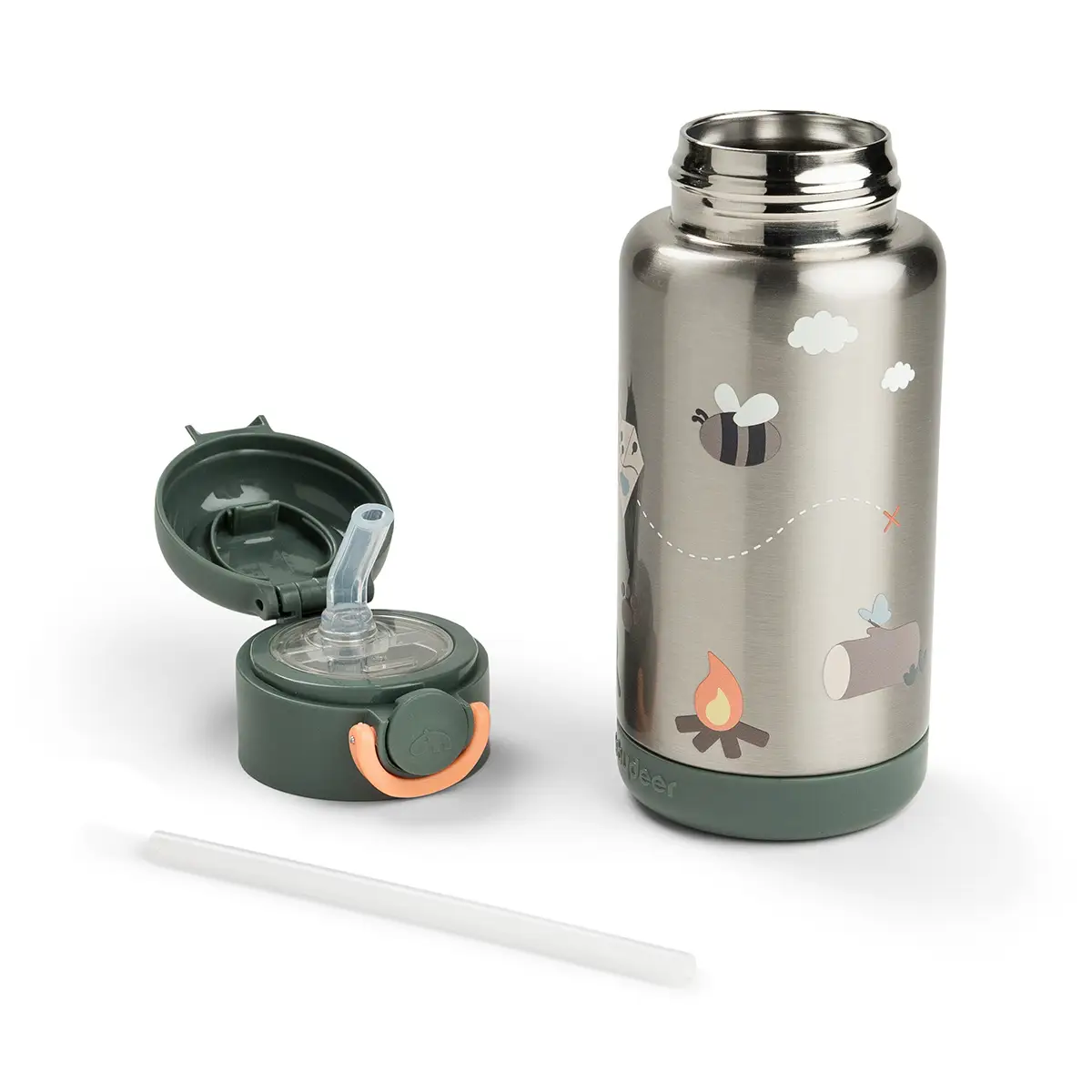 Done by Deer -eristetty pillipullo, Tiny Trails Green, 340 ml