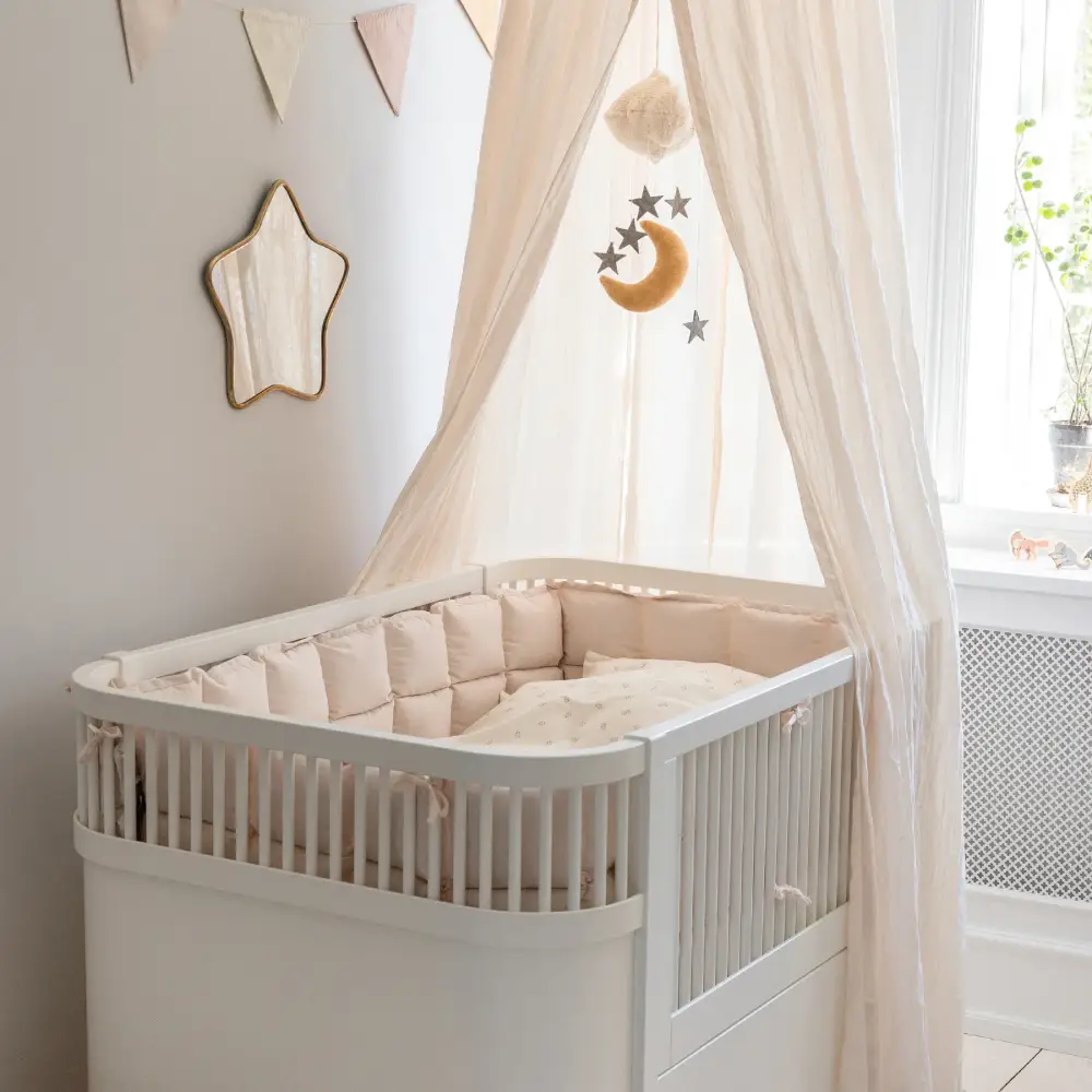 Sebra pinnasängyn puskuri Vauvan puskuri kapok birchbark rose