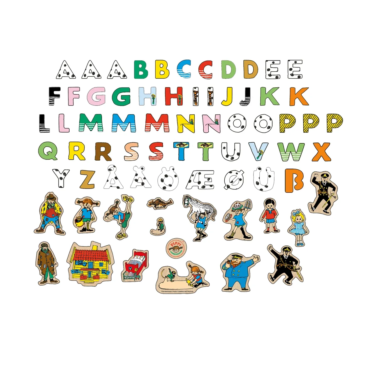 Pippi Magneettiset kirjaimet + Figuurit