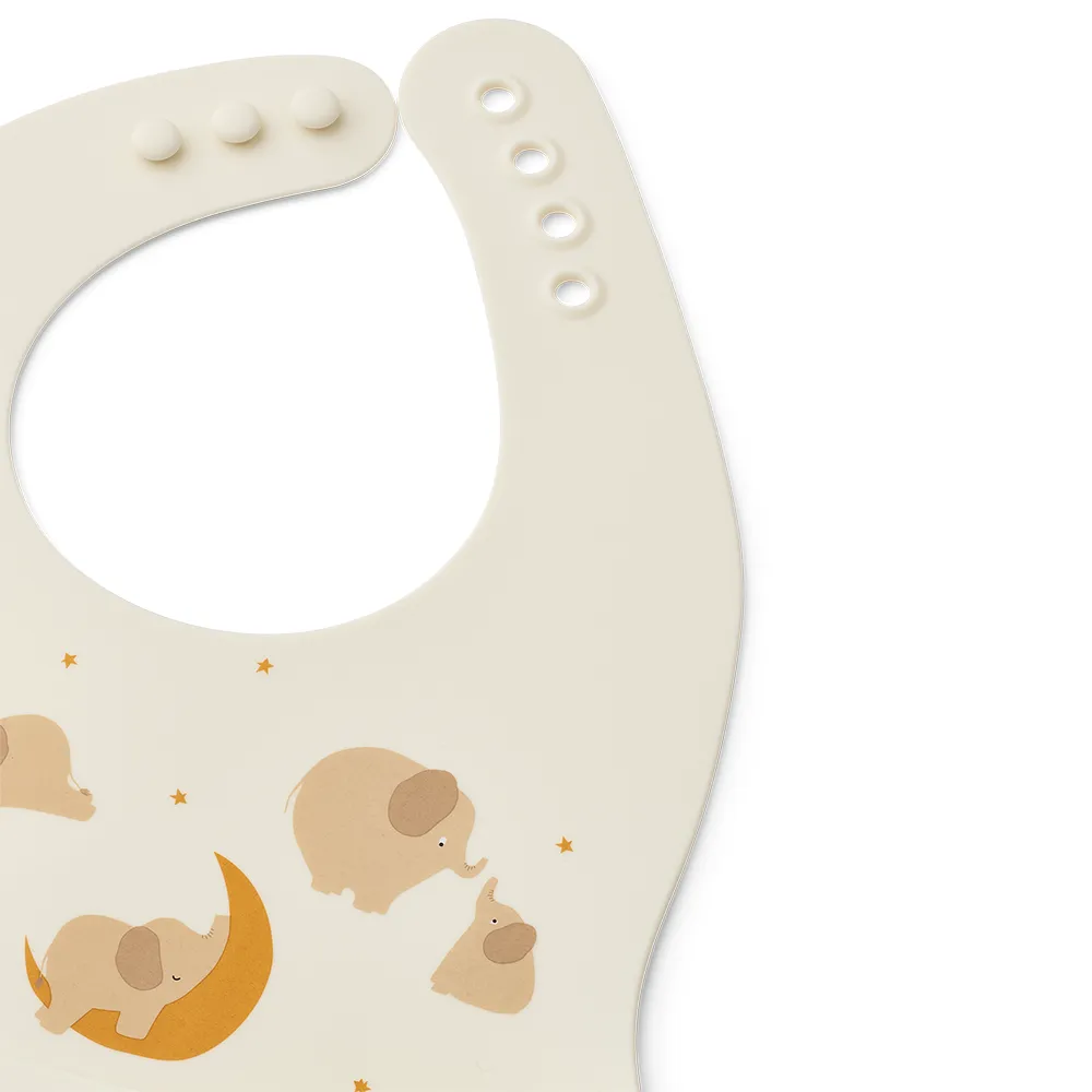 Liewood Ember Ruokalappu 2-pack Elephant / Creme de la creme