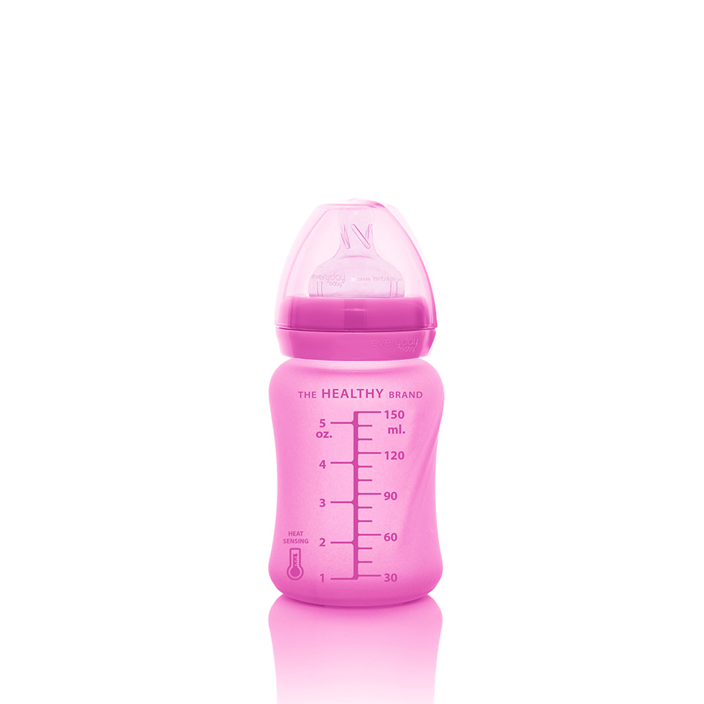 Vauvan jokapäiväinen lämmön tunnistava tuttipullo - 150ml Cerise pinkki
