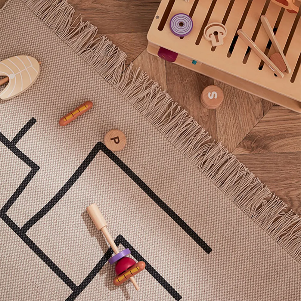 Kids Concept Matto geometrinen harmaa 90x130 cm 