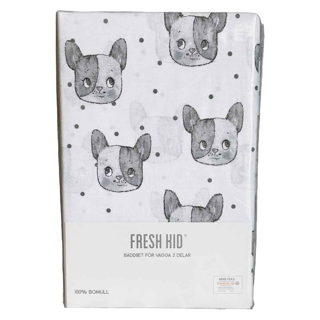 Fresh Kid pussilakana vuodevaatteet setti vaunu / kehtola Koira