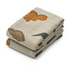 Liewood Lewis musliinipeitot 2-pack Dinosaurukset / Mist