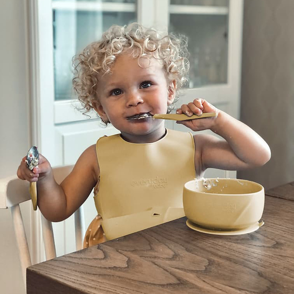  Everyday Baby silikoni ruokalappu Soft Yellow