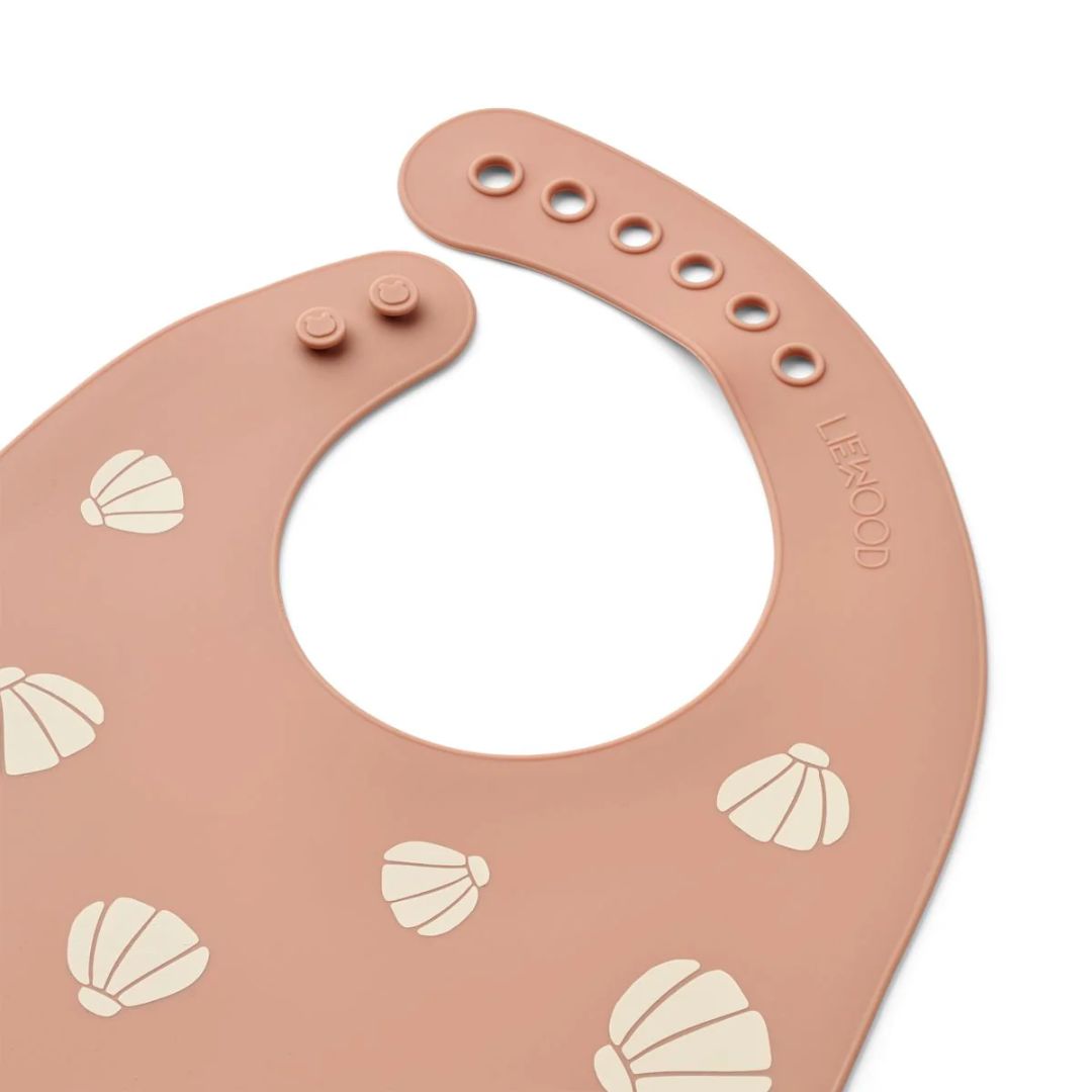 Liewood Tilda silikoni ruokalappu 2-pack Shell / vaalea toscana