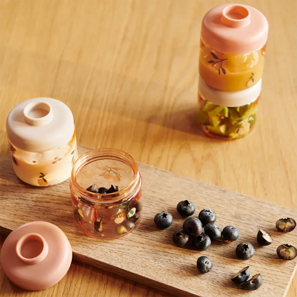 Liewood Dominique Baby Food Tritan Boxes 4-Pack Peach / Sea shell