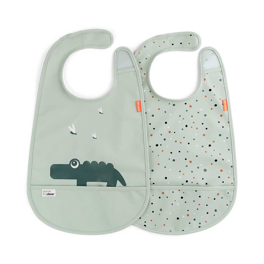 Done by Deer ruokalappu 2-pack Deer ystävät Croco Vihreä
