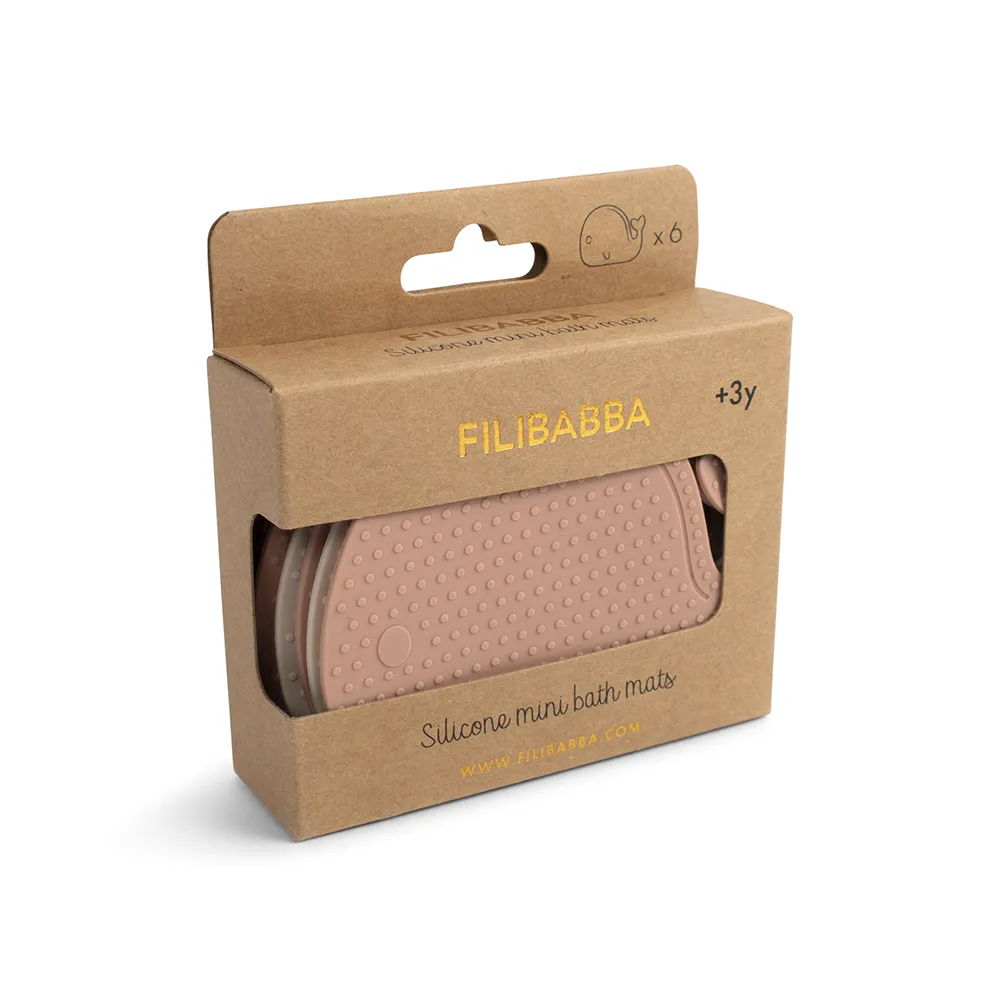 Filibabba Silikoniset minikylpymatot 6 kpl - Valaat - Rose Mix