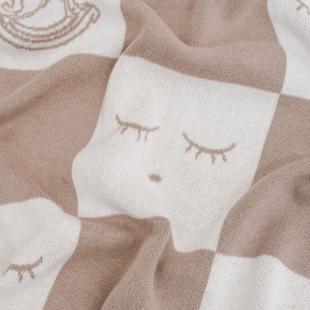 Livly Rocking Horse Knitted Blanket White Sand