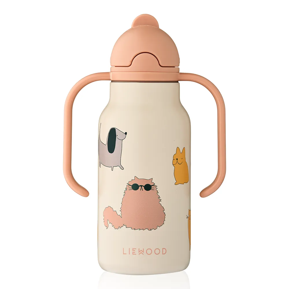 Liewood Kimmie vesipullo 250 ml Cats and Dogs / Sandy