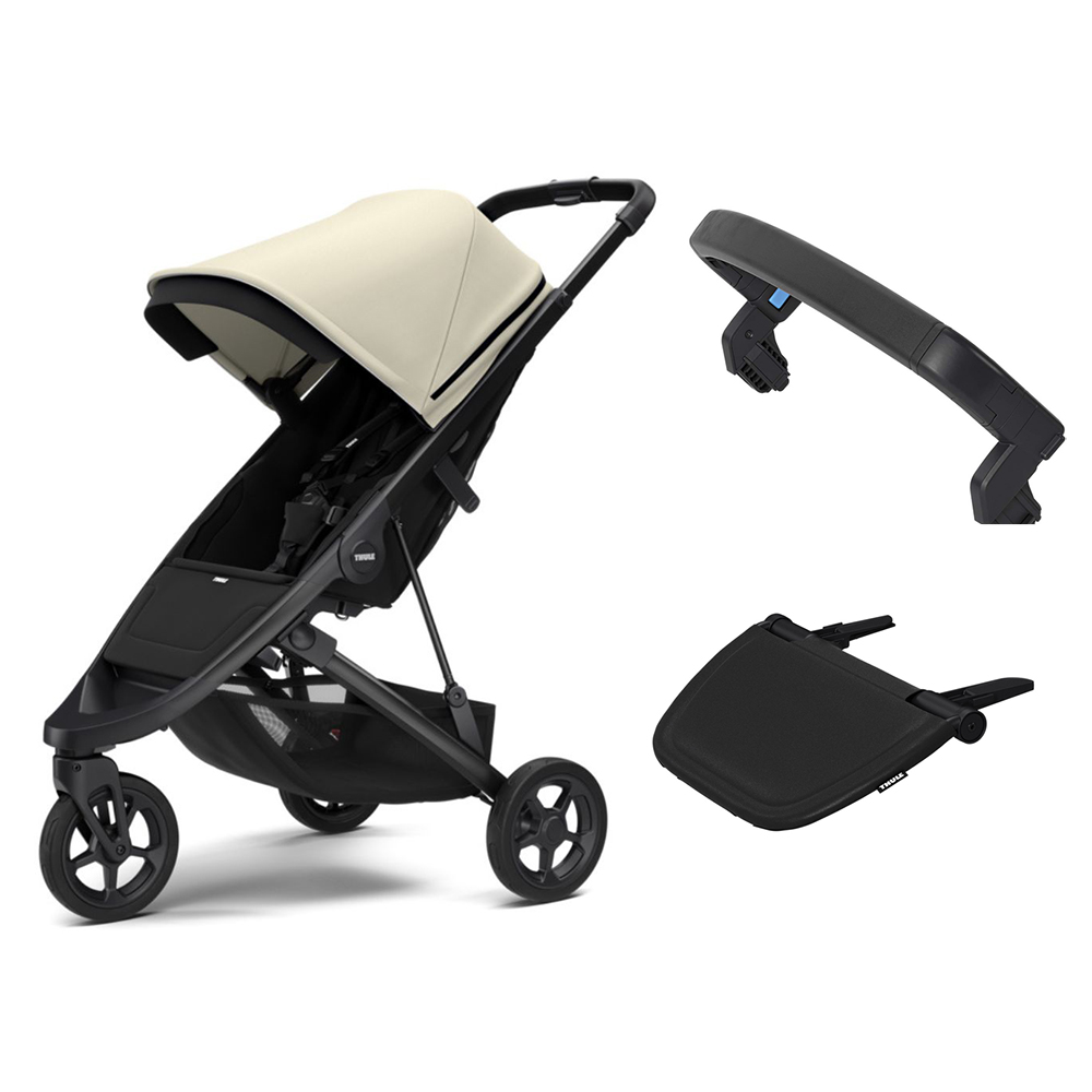 Thule Spring -lastenrattaat + jalkatuki ja tanko
