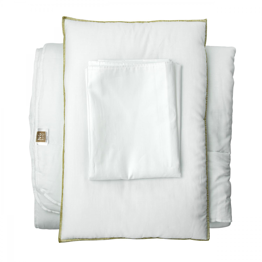 NG Baby Starter Kit Sleeping Pack orgaaninen pinnasänky valkoinen