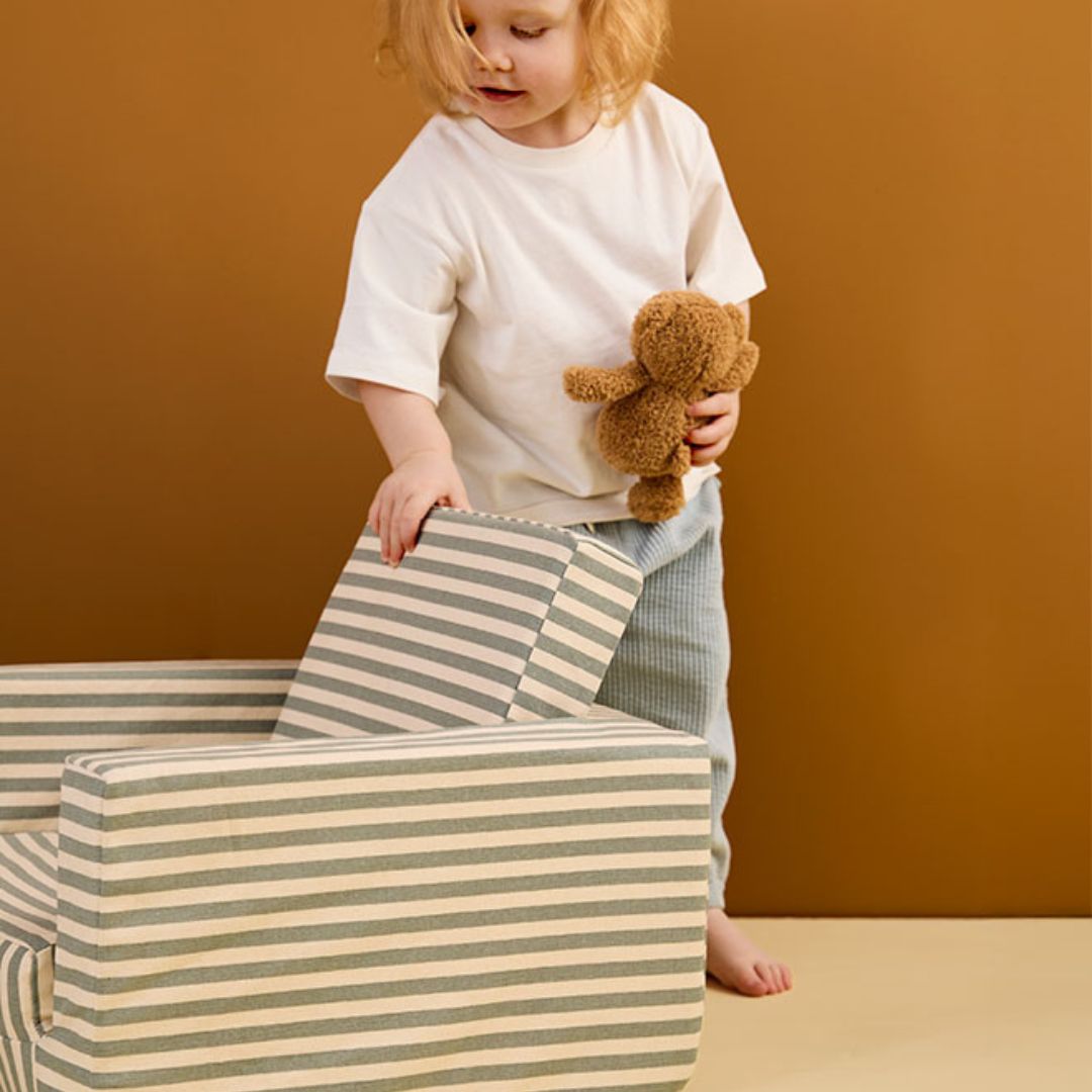 Kids Concept Taitettava Raidallinen Nojatuoli