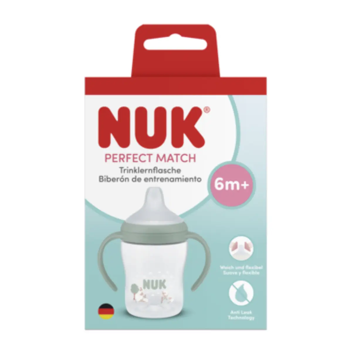 NUK Perfect Match -tuttipullo kahvoilla, 150 ml, lammas, 6 kk+