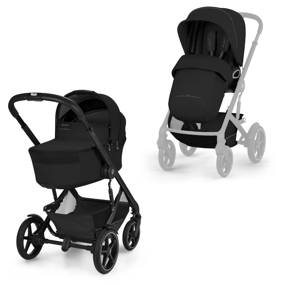 Cybex Talos S Lux sis makuuosa Moon Black