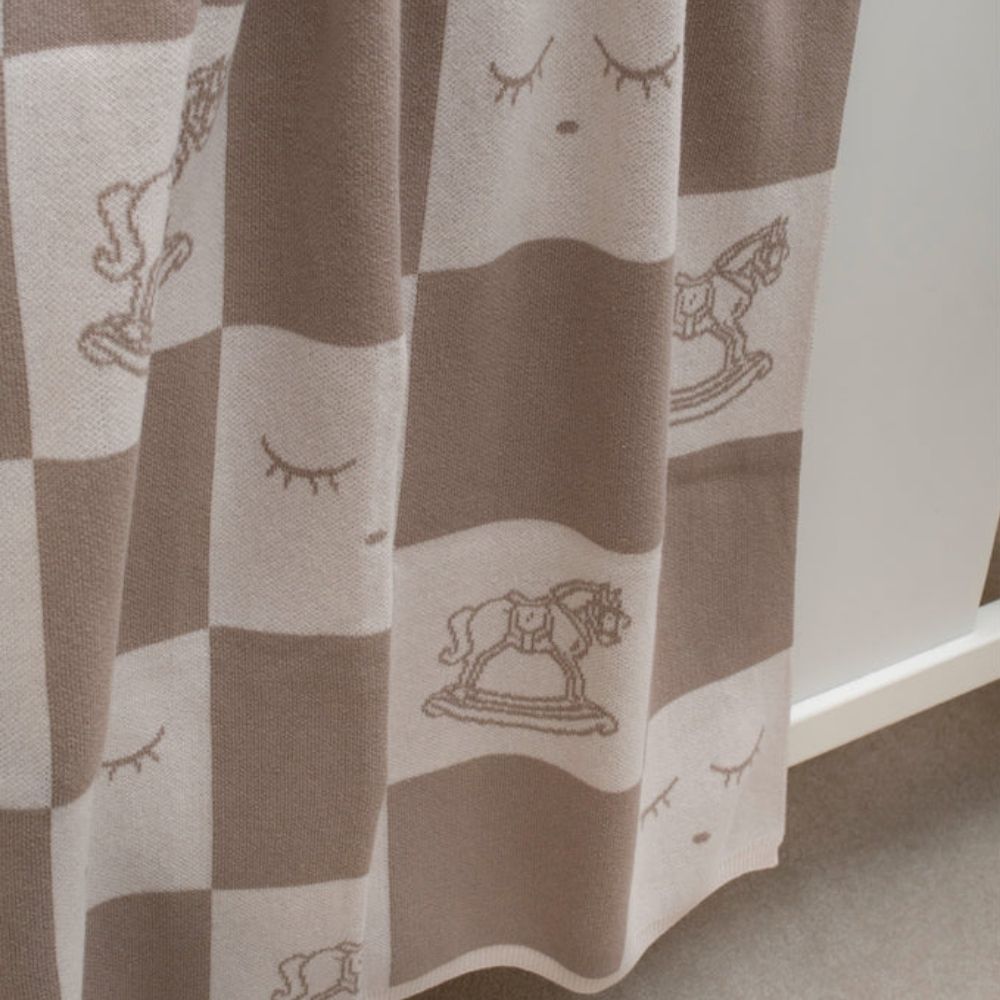 Livly Rocking Horse Knitted Blanket White Sand
