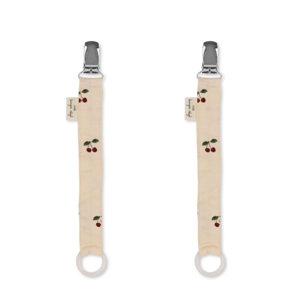 Konges Sløjd 2 Pack Pacifier Strap Cherry-One Size