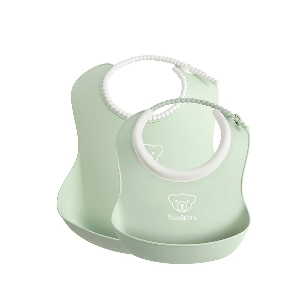 BABYBJÖRN ruokalappusetti 2-pack vaaleanvihreä