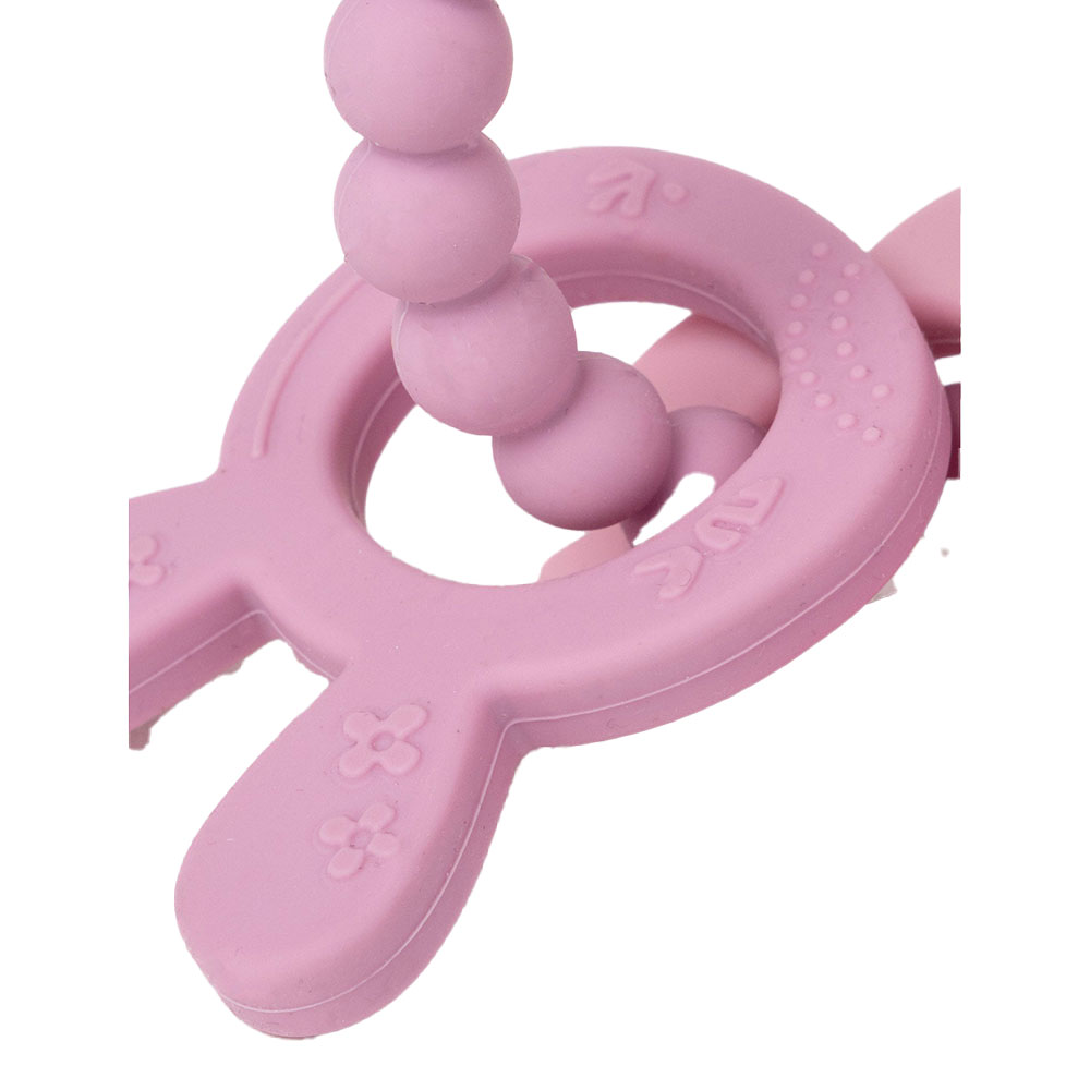 Teddykompaniet Purulelu Silikoni & Puu Vaaleanpunainen