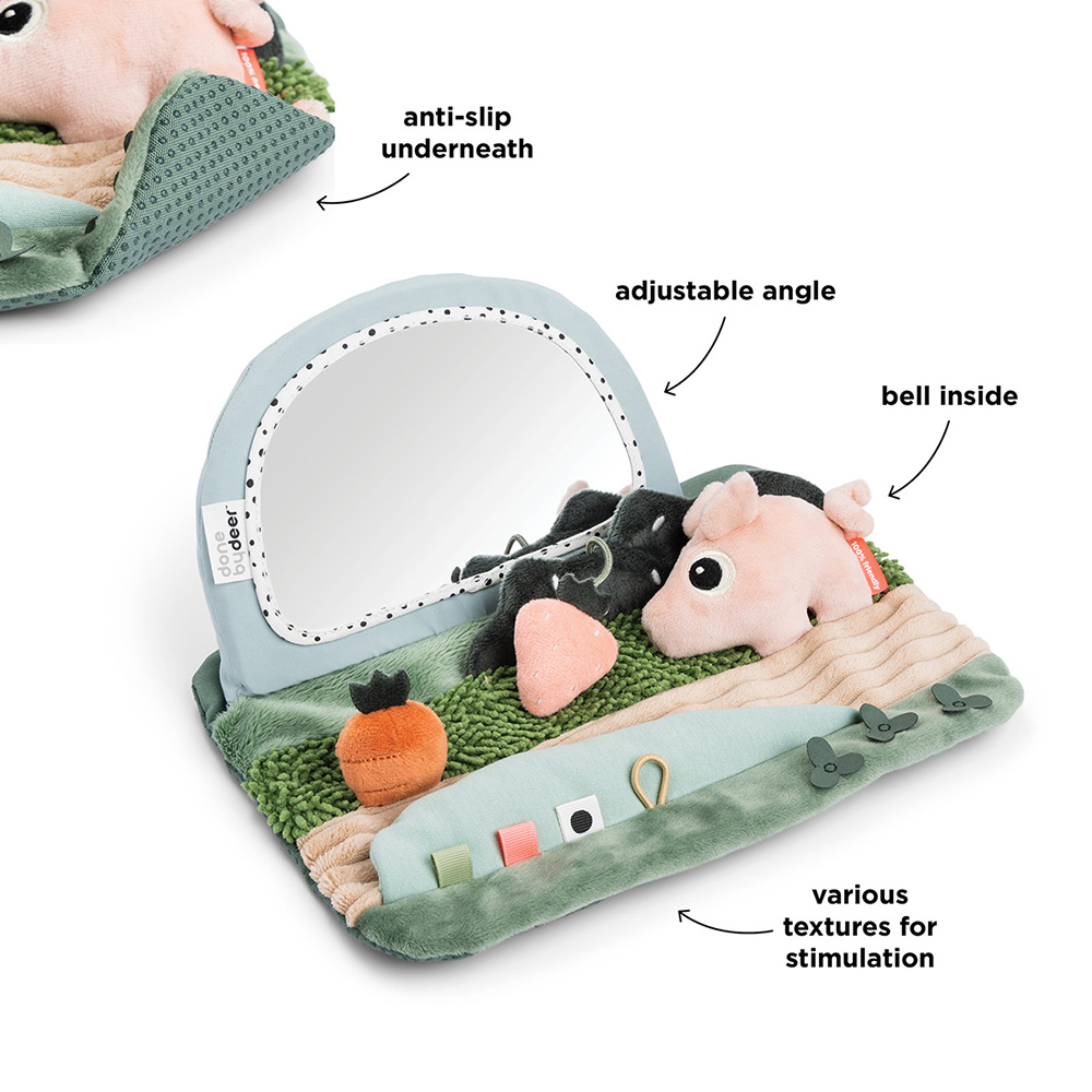 Done by Deer Tummy time sensorinen peili Tiny farm Colour mix