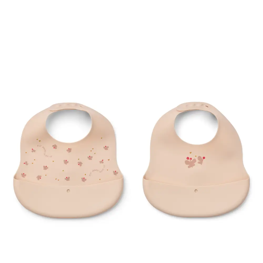 Liewood Ember Ruokalappu 2 kpl -pakkaus Mini Butterfly / Apple blossom 