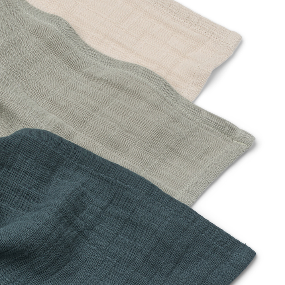Liewood Lewis Muslin Cloth 3-Pack Dove blue mix