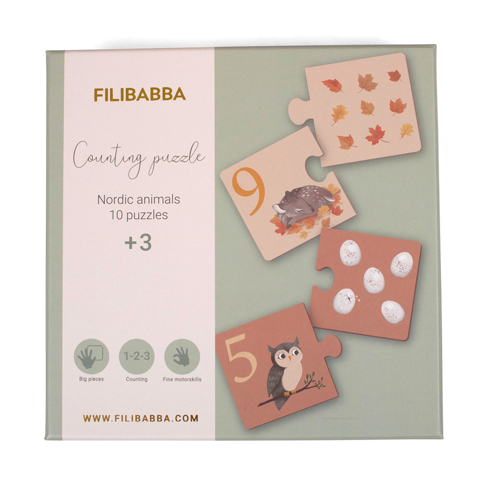  Filibba Counting palapeli - Pohjoismaiset eläimet