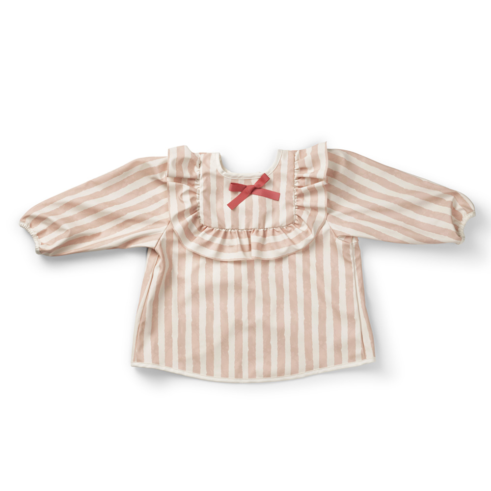Elodie pitkähihainen ruokalappu-Candy Stripes
