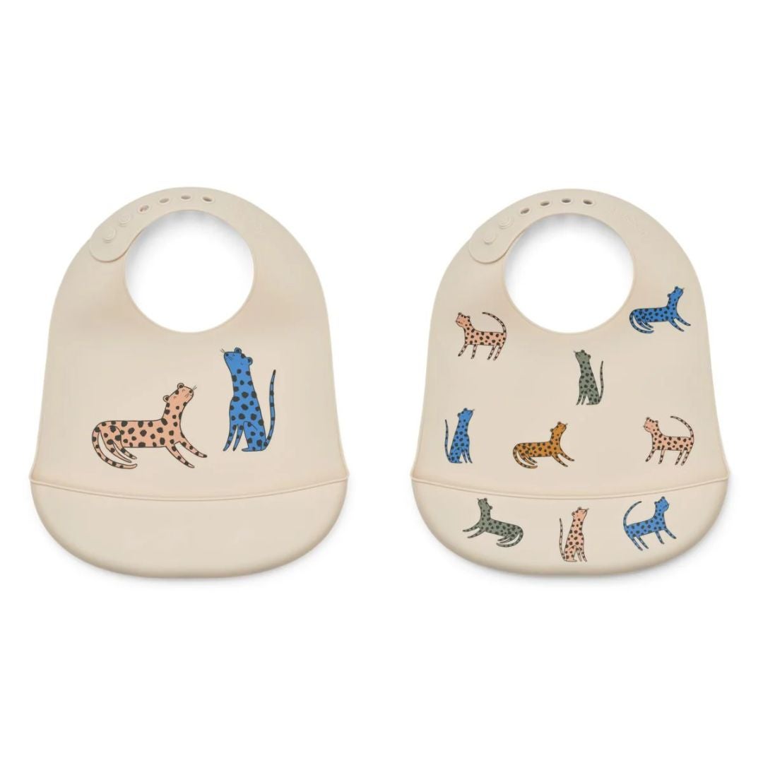 Liewood Tilda Silikoni Bib 2-pack Leopard multi mix