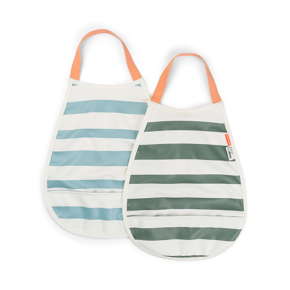 Done by Deer Pull-over ruokalappu 2-pack Stripes Blue/Green