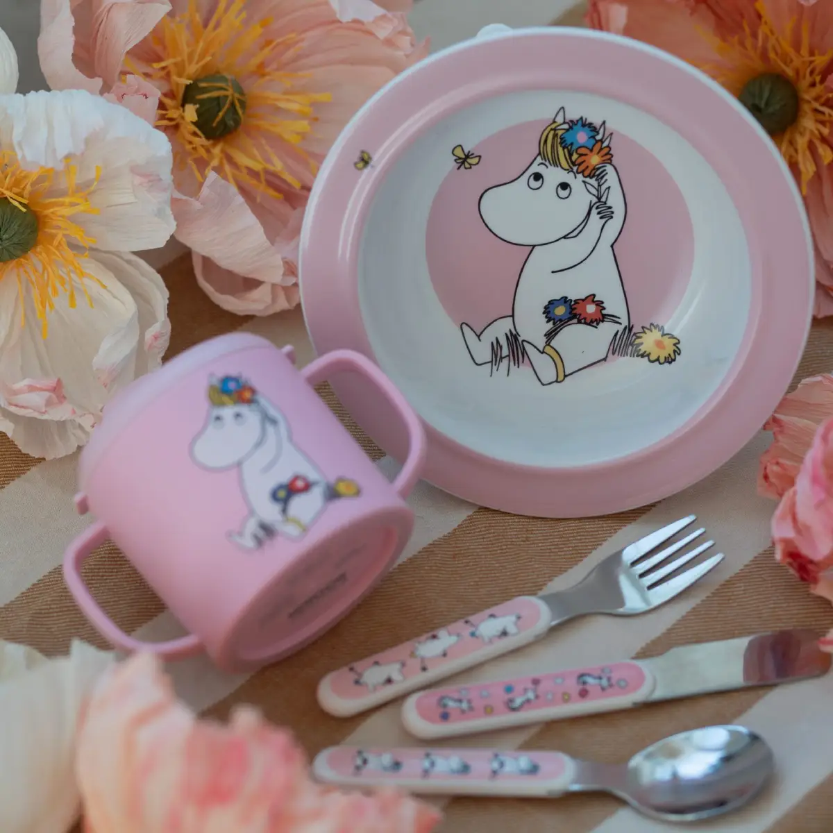 Rätt Start Moomin Meadow, sippy kuppi, pinkki